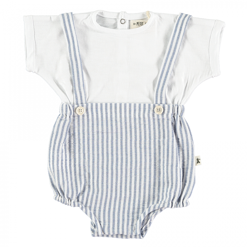 Barboteuse Absorba Bleue Et Blanche – Taille 3 Mois, Très Bon état